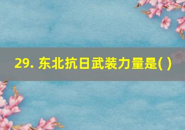 29. 东北抗日武装力量是( )